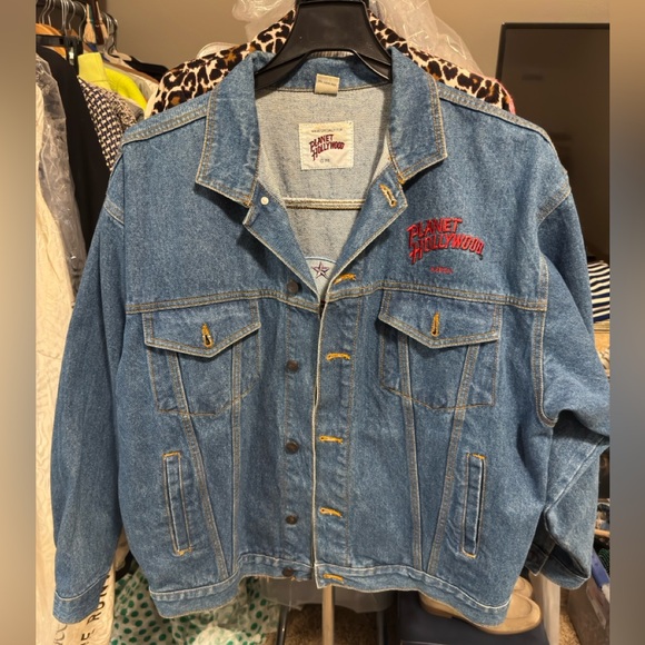 Vintage 90’s Denim Jacket- Planet Hollywood ASPEN- XL - Picture 1 of 14